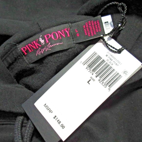NWT Polo Ralph Lauren Women's Pink Pony Fleece Hoodie Sweatshirt L - Picture 2 of 4